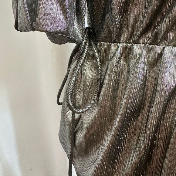 Rebecca Minkoff Mary Metallic Wrap Top - Picture 6 of 8